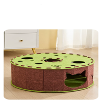 Lit pour chat en feutre aiguilleté écologique, forme de donut, tunnel confortable, nid pour chat pour jouer et se reposer