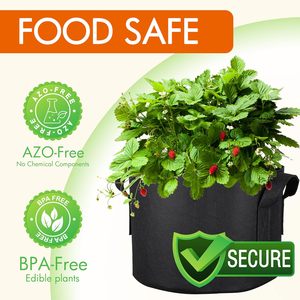 Sacs de culture pour plantes 3 5 7 10 15 20 25 30 Gallons, sacs de plantation en tissu aéré pour pépinière et jardin, pot de fleurs - Product Image 6