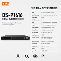 Procesador de audio digital de 16 entradas y 16 salidas con pantalla, sistema de gestión de audio DSP para PA profesional