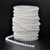 8MM de large blanc Beige fil de coton demi-cercle perles chaîne perles collier dentelle ruban d'habillage pour robe de mariée
