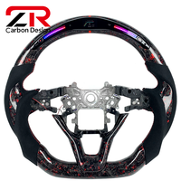 Volant de direction personnalisé en cuir véritable et fibre de carbone forgée avec affichage LED du régime moteur pour Honda Accord 10ème génération Sport