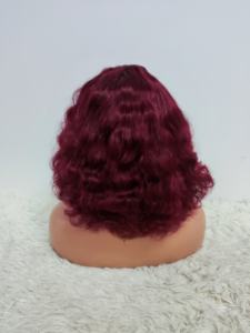 โปรโมชั่น Letsfly วิกผมบราซิลแบบ Bob พร้อมหน้าม้า ราคา 29 ดอลลาร์ ไม่มีเชือกผูก แบบลอนน้ำ 12 นิ้ว ผมแท้แบบดิบ ขายส่ง ผมหยิกธรรมชาติ 200% - Product Image 3