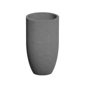 กระถางต้นไม้คอนกรีตทรงสูงลายทางแนวตั้ง รักษ์โลก ขนาดใหญ่ สไตล์โมเดิร์นหรูหรา <span class=keywords><strong>สี</strong></span>ตามสั่ง พร้อมโลโก้ สำหรับปลูกต้นงู ต้นคาลาเทีย โอร์บิโฟเลีย - Product Image 6