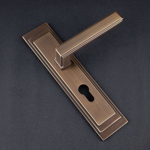 Manijas <span class=keywords><strong>de</strong></span> Puerta Modernas <span class=keywords><strong>de</strong></span> Latón Sólido, Cerraduras Silenciosas para Dormitorio, Manija para Puerta Principal <span class=keywords><strong>de</strong></span> Apartamento, Mansión, Oficina, Hogar, Sistema <span class=keywords><strong>de</strong></span> Condominio - Product Image 2