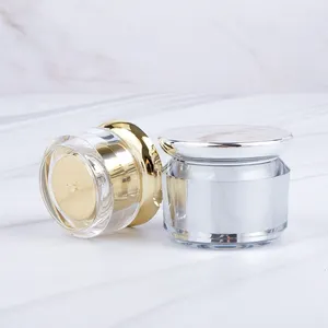 Plastic Cosmetic Cream Jars In Stock 20g 30g 50g Gold Silver Fancy Cosmetic Packaging Empty Acrylic Plastic Skincare Cream Jar