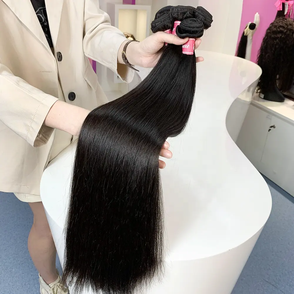 XBL bundel rambut Vietnam mentah kapal gudang AS tidak diproses kutikula rambut mentah Kelas C sesuai Virgin 100% bundel rambut manusia