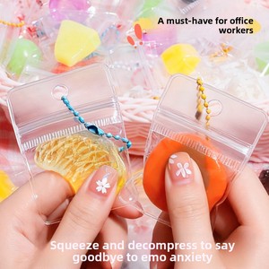Wholesale Mini Fruits Squeeze Toy Cute Soft Stress Anxiety Relief Squishy Toy Pendant PVC <b>Pack</b> Sensory <b>Fidget</b> Bag Charm - Product Image 4