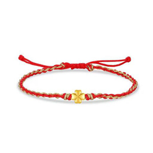 Vòng tay dệt thủ công tinh khiết Pixiu Vòng Tay Dây Đỏ Cỏ Ba Lá bốn lá - Product Image 1