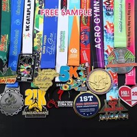 Medali Olahraga 2D/3D Logam Paduan Seng Berlapis Emas dengan Cat Enamel, Dapat Disesuaikan Secara Grosir, untuk Kung Fu, Taekwondo, Karate, Tinju, WKF, BJJ, Jiu Jitsu