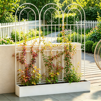 Jardinière en métal sur mesure avec treillis, pot de fleurs décoratif pour plantes grimpantes, robuste et durable pour l'extérieur