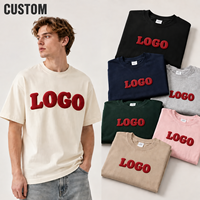 T-shirt oversize 100 % coton uni pour homme, grammage lourd, logo 3D en mousse personnalisé, manches courtes, style décontracté, impression en relief, jersey