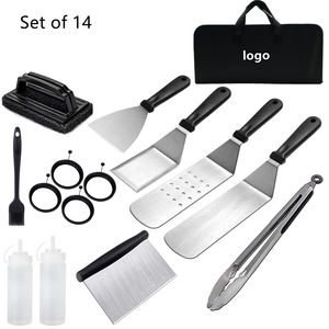 Ensemble de <span class=keywords><strong>barbecue</strong></span> en vente chaude, ensemble de 15 ustensiles de <span class=keywords><strong>barbecue</strong></span> en acier inoxydable, spatule de cuisine portable - Product Image 4