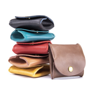 Japanese Coin Purse Bag Cowhide Mini Earphone Bags Genuine Cow Leather Small Wallet Coin Keychain Purses for Women