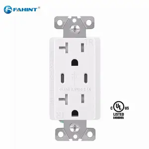 FTR20DC 3.1a White American Standard USB To Socket Type c Wall Outlet Power Socket Gfci With Usb