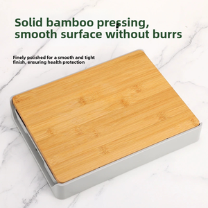 Planche à <span class=keywords><strong>découper</strong></span> <span class=keywords><strong>en</strong></span> bambou avec tiroir, plateau de préparation alimentaire multifonctionnel, planche à <span class=keywords><strong>découper</strong></span> double face pour la cuisine, la préparation des légumes et de la viande - Product Image 2