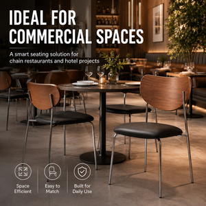 Sedia Cafe Grade in Rovere Affumicato, con Schienale Curvo e Seduta Liscia in Ferro Carbonizzato su Gambe in Nichel per Wonton House e <span class=keywords><strong>Kaya</strong></span> Corner - Product Image 6