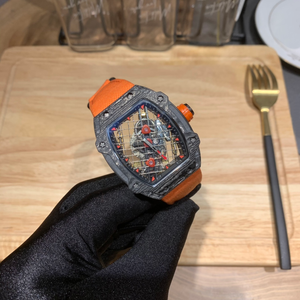 นาฬิกาข้อมือผู้ชาย Luxury Ultralight 27-04 Tonneau Tourbillon ดีไซน์โปร่งแสง พร้อมกลไกแบบตาข่าย - Product Image 2