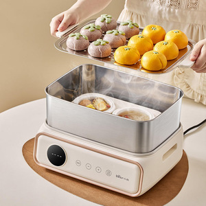 Vaporera eléctrica de acero inoxidable Little Bear DZG-P20Q5 de tres niveles y 10L para cocinar al vapor, guisar y cocinar en casa. - Product Image 4