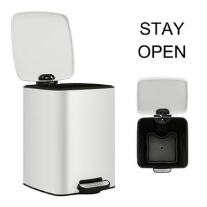 ถังขยะสี่เหลี่ยมขนาดเล็ก 6 ลิตร 8 ลิตร ทำจากสแตนเลส พร้อมถังด้านใน ฝาปิดแบบนุ่มนวล และฝาเปิดได้ตลอดเวลา สำหรับห้องครัว - Product Image 3