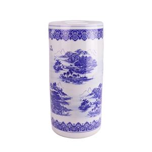 <span class=keywords><strong>Portaombrelli</strong></span> in porcellana rustica cinese RZUA01-F blu e bianco paesaggio supporto in ceramica per ombrelli all'aperto - Product Image 1