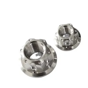Chất lượng cao Titan <span class=keywords><strong>Lug</strong></span> Nut M10 Metric Hex hợp kim titan 12 điểm mặt bích NUT - Product Image 2