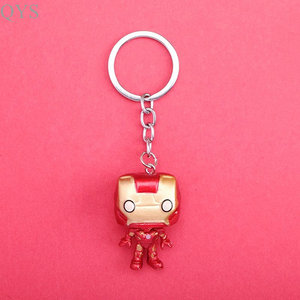 QYS belle Marvel Iron Man Spider Man héros porte-clés sac à main décoration Anime porte-clés en caoutchouc PVC dessin animé - Product Image 5