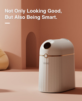 Poubelle intelligente à capteur tactile sans contact en plastique ABS de 10 L avec couvercle, étanche IPX4 pour utilisation dans la salle de bain