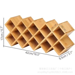Étagère à épices transfrontalière en bambou et bois, support de rangement pour épices de comptoir de cuisine, étagère à épices multi-compartiments en bois pour armoire - Product Image 3