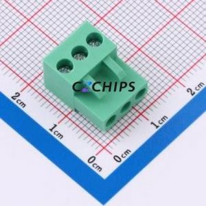 MXHT396K-3.96-03P-GN01-Cu-S-A Plug-in Terminal Block P=3.96mm Connector Plug Screw Fixing 1x3P 3.96mm - Product Image 1