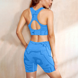 <span class=keywords><strong>Ensemble</strong></span> de 2 pièces imprimés de Yoga pour femmes, vêtements d'athlétisme, vert Olive, soutien-gorge de <span class=keywords><strong>sport</strong></span> rembourré - Product Image 5