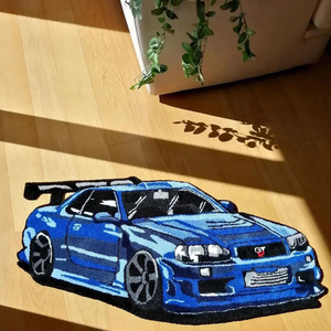 Karpet lantai berumbai desain kartun mode ukuran kustom karpet Area potong pola Anime untuk luar ruangan - Product Image 6