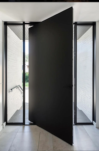 Ace Modern Grey Design <span class=keywords><strong>Glass</strong></span> Inserted <span class=keywords><strong>Metal</strong></span> Exterior Puertas de entrada frontal de aluminio sólido Puertas exteriores - Product Image 4