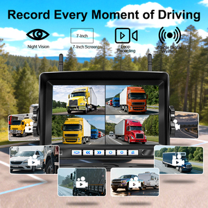 Wireless <b>Camera</b> <b>System</b> AHD 1080P Truck 7 Inch Car Monitor Backup With DVR Recorder 4CH for Wireless-7-x36-4 Wireless Backup Came - Product Image 6