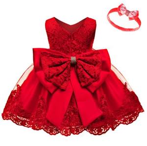 Robe de princesse sans manches en dentelle pour petites filles, longueur genou, pour fête d'anniversaire d'été, 0-6 ans - Product Image 1