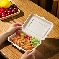 Contenants alimentaires jetables en canne à sucre BOFA, boîtes à emporter durables et résistantes aux fuites, restaurants, traiteur, livraison, événements BF06