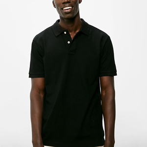 Polo de Verano para Hombre, Personalizado, Ecológico, Antiarrugas, de Secado Rápido, Casual, Ajustado, de Jersey Sólido, Color Negro - Product Image 1