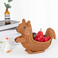 Panier de rangement multifonctionnel moderne en plastique, fait main, écologique, en forme d'animal, pour collations, fruits, pique-nique, cadeaux, bureau et maison - Vente en gros