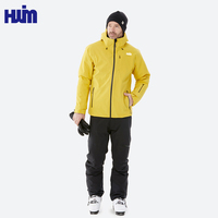 Veste imperméable à capuche, coupe-vent pour l'extérieur, veste à coque dure, manteau de trekking jaune pour le sport, veste de ski chaude pour hommes, entièrement scellée