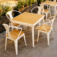 Balkon Mobilyası Açık Hava Otel Lüks Yemek Masası Takımı Bistro Sandalyesi İskandinav Veranda Demir Sehpa Yemek Masası Takımı 4 Kişilik