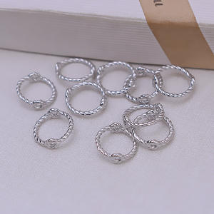 Accessoires en argent S925 pour la création de bijoux, perles, boucles d'oreilles creuses en forme de beignets frits, style coréen, accessoire 2805 - Product Image 4