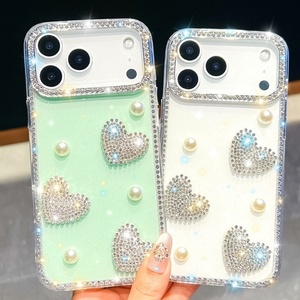 เคสโทรศัพท์มือถือหรูหรา ประดับกลิตเตอร์ มุก และเพชร สำหรับ iPhone 11 12 13 14 15 16 17 Pro Max 16E 17Air ป้องกันการตกกระแทก - Product Image 4