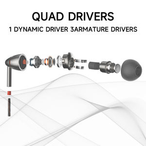 1MORE E1010 Warm Bass Spacious Reproduction High-End One Circle Three <strong>Iron</strong> Four Unit HIFI Fever In-Ear Earphones 3.5mm Interface - Product Image 2