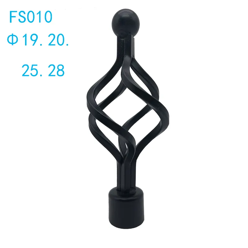 Factory manufacturer wholesale fashionable high quality metal wire twisted bird cage curtain rod finial