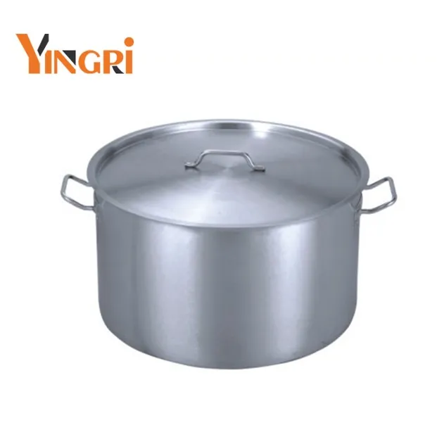 Set panci masak stainless steel gaya bulat, panci masak elektrik serbaguna anti lengket