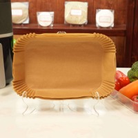Papier de cuisson rectangulaire naturel non blanchi et sans danger pour friteuse à air, idéal pour la préparation de repas pour enfants
