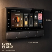 Panneau intelligent pour maison connectée Android 6,2 pouces IPS 360x960, directement de l'usine, avec passerelle Zigbee intégrée, écran tactile en verre, 8 touches personnalisables, 2 Go