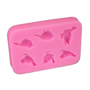 Moules en silicone DIY rectangulaires 3D, 6 motifs différents, pigeons amusants, forme d'oiseau <span class=keywords><strong>pie</strong></span> - Product Image 3