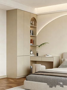 Armoires sur mesure <span class=keywords><strong>pas</strong></span> chères avec portes battantes, armoire moderne en bois pour chambre à coucher avec penderie - Product Image 4
