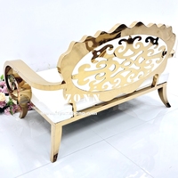 Ensemble de canapés modernes de luxe en acier inoxydable pour salles de mariage, appartements, salons - Tissu en velours/cuir PU, canapé deux places