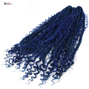 Rebecca Fashion 24 pouces 40 mèches Cheveux synthétiques bouclés Afro Twist Soft Dreadlocks Braids Goddess Faux Locs Crochet Hair - Product Image 5